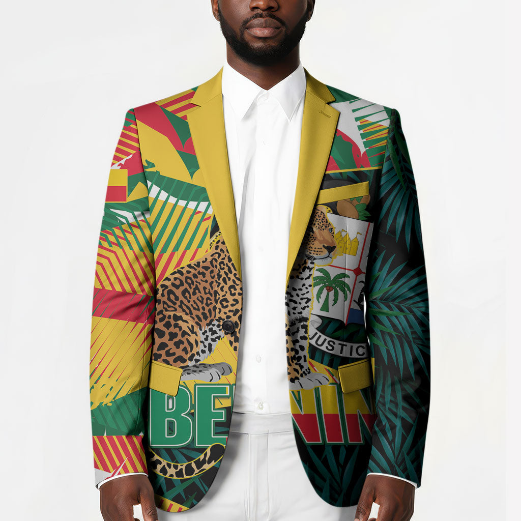 Personalized Benin Independence Day Blazer Coat Of Arms Leopard Oil Palm Leaves