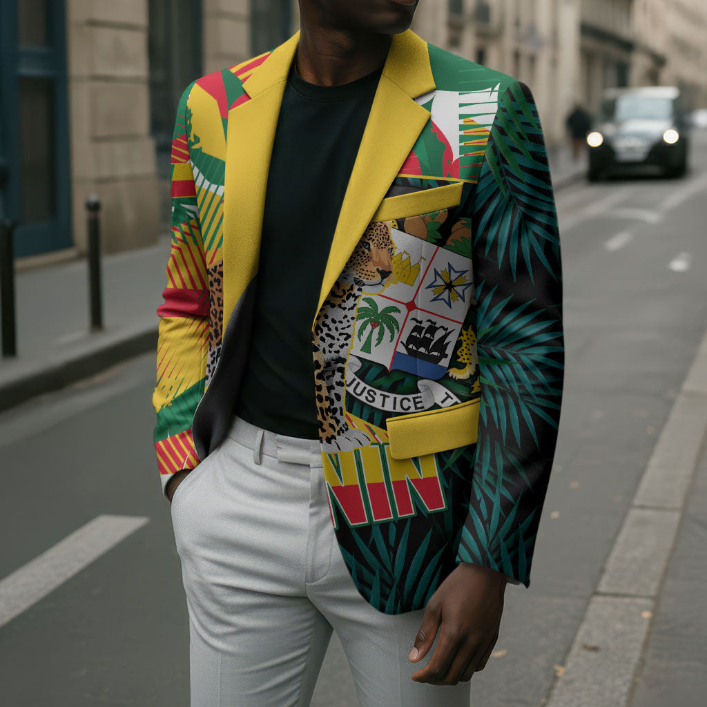 Personalized Benin Independence Day Blazer Coat Of Arms Leopard Oil Palm Leaves