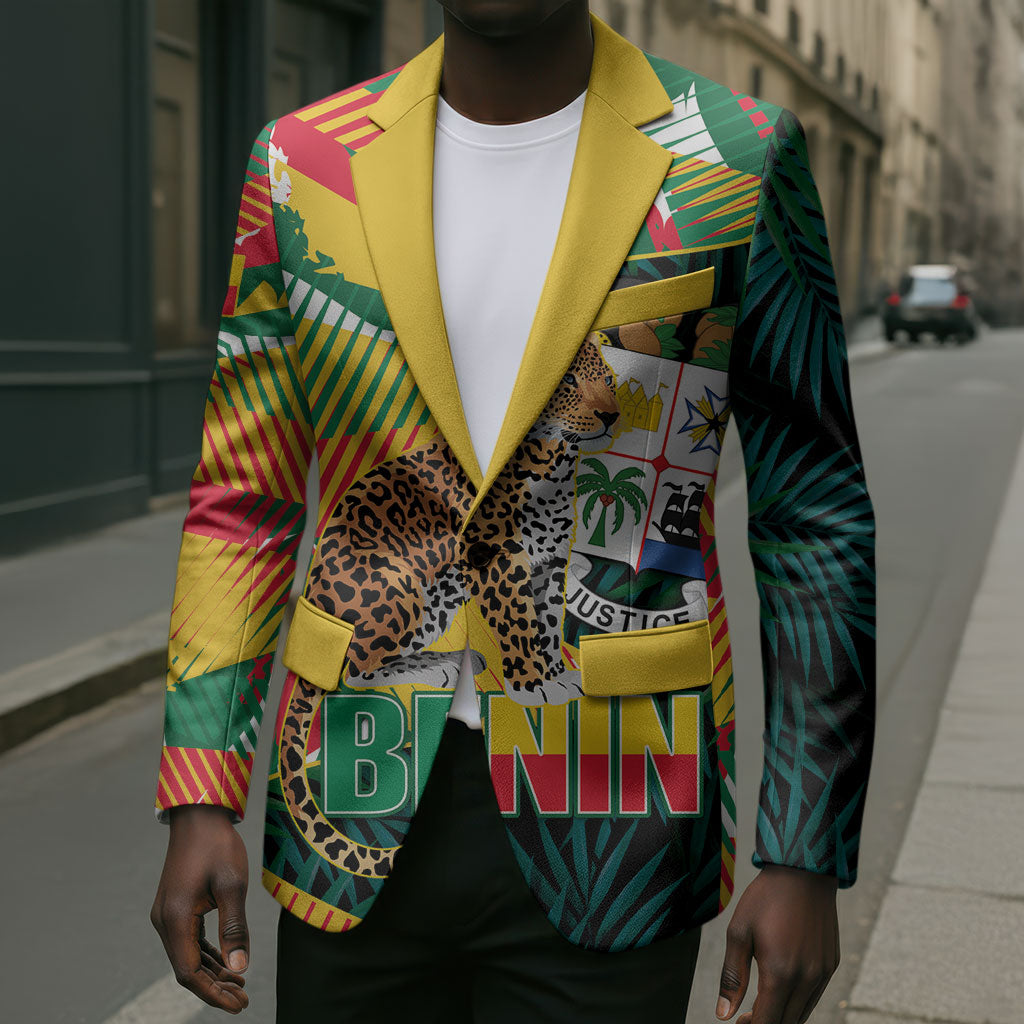 Personalized Benin Independence Day Blazer Coat Of Arms Leopard Oil Palm Leaves