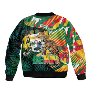 Personalized Benin Independence Day Bomber Jacket Coat Of Arms Leopard Oil Palm Leaves
