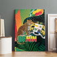 Benin Independence Day Canvas Wall Art Coat Of Arms Leopard Oil Palm Leaves