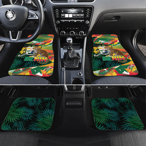Personalized Benin Independence Day Car Mats Coat Of Arms Leopard Oil Palm Leaves