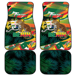 Personalized Benin Independence Day Car Mats Coat Of Arms Leopard Oil Palm Leaves