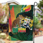 Benin Independence Day Garden Flag Coat Of Arms Leopard Oil Palm Leaves