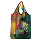 Benin Independence Day Grocery Bag Coat Of Arms Leopard Oil Palm Leaves