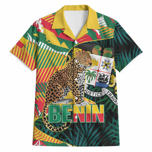 Personalized Benin Independence Day Hawaiian Shirt Coat Of Arms Leopard Oil Palm Leaves