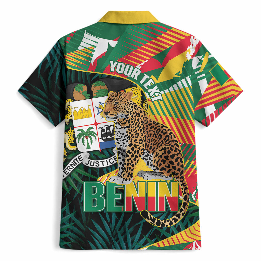 Personalized Benin Independence Day Hawaiian Shirt Coat Of Arms Leopard Oil Palm Leaves