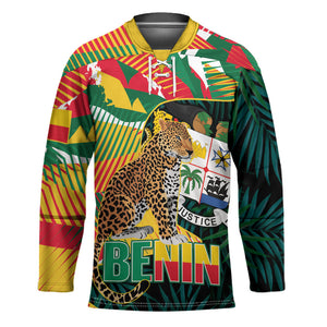 Personalized Benin Independence Day Hockey Jersey Coat Of Arms Leopard Oil Palm Leaves