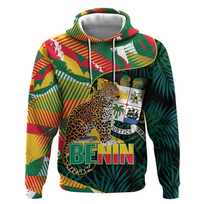 Personalized Benin Independence Day Hoodie Coat Of Arms Leopard Oil Palm Leaves