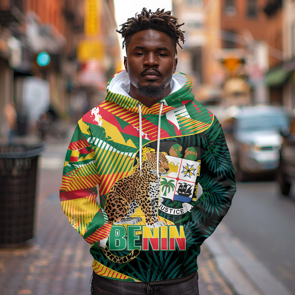 Personalized Benin Independence Day Hoodie Coat Of Arms Leopard Oil Palm Leaves