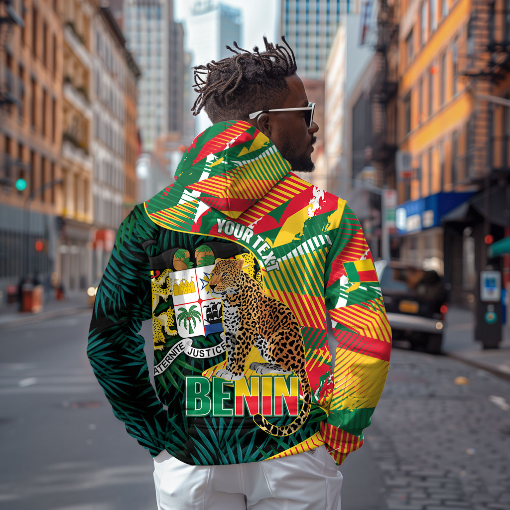 Personalized Benin Independence Day Hoodie Coat Of Arms Leopard Oil Palm Leaves