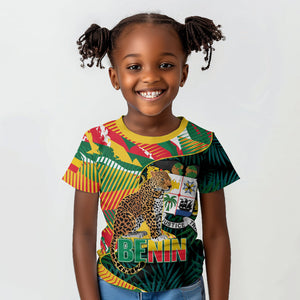 Personalized Benin Independence Day Kid T shirt Coat Of Arms Leopard Oil Palm Leaves