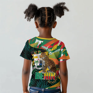 Personalized Benin Independence Day Kid T shirt Coat Of Arms Leopard Oil Palm Leaves