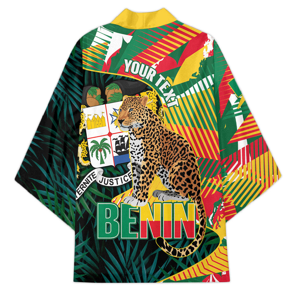 Personalized Benin Independence Day Kimono Coat Of Arms Leopard Oil Palm Leaves