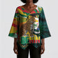 Personalized Benin Independence Day Kimono Sleeve Blouse Coat Of Arms Leopard Oil Palm Leaves