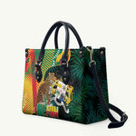 Benin Independence Day Leather Bag Coat Of Arms Leopard Oil Palm Leaves