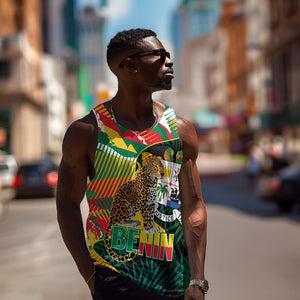 Personalized Benin Independence Day Men Tank Top Coat Of Arms Leopard Oil Palm Leaves