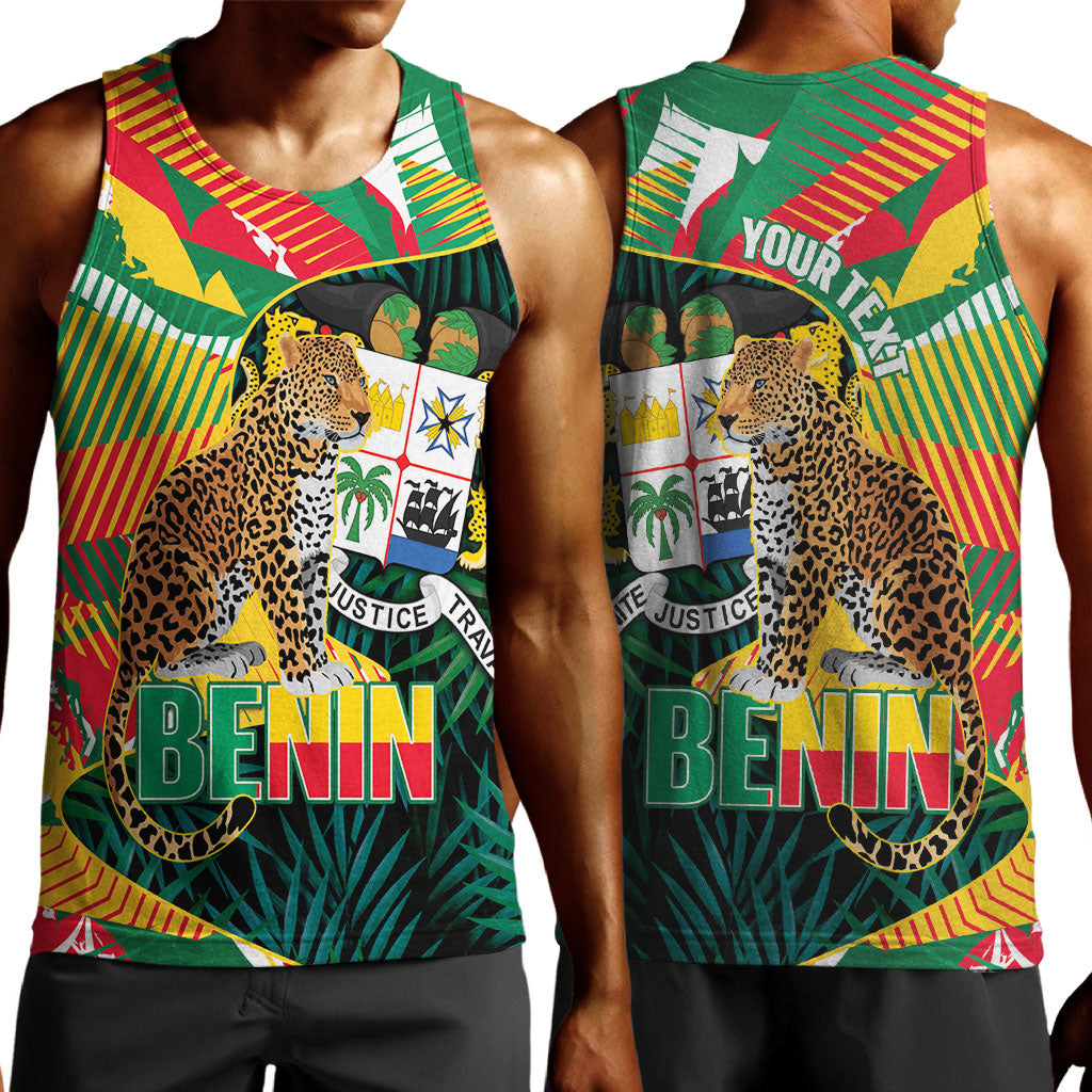 Personalized Benin Independence Day Men Tank Top Coat Of Arms Leopard Oil Palm Leaves
