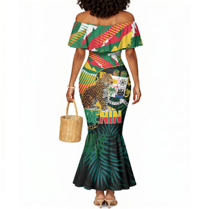 Personalized Benin Independence Day Mermaid Dress Coat Of Arms Leopard Oil Palm Leaves