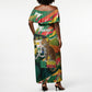 Personalized Benin Independence Day Off Shoulder Maxi Dress Coat Of Arms Leopard Oil Palm Leaves