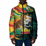 Personalized Benin Independence Day Padded Jacket Coat Of Arms Leopard Oil Palm Leaves