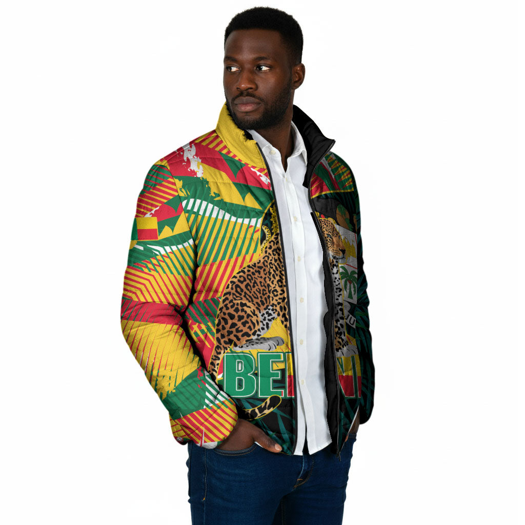 Personalized Benin Independence Day Padded Jacket Coat Of Arms Leopard Oil Palm Leaves