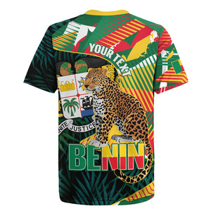 Personalized Benin Independence Day Rugby Jersey Coat Of Arms Leopard Oil Palm Leaves