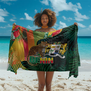 Benin Independence Day Sarong Coat Of Arms Leopard Oil Palm Leaves