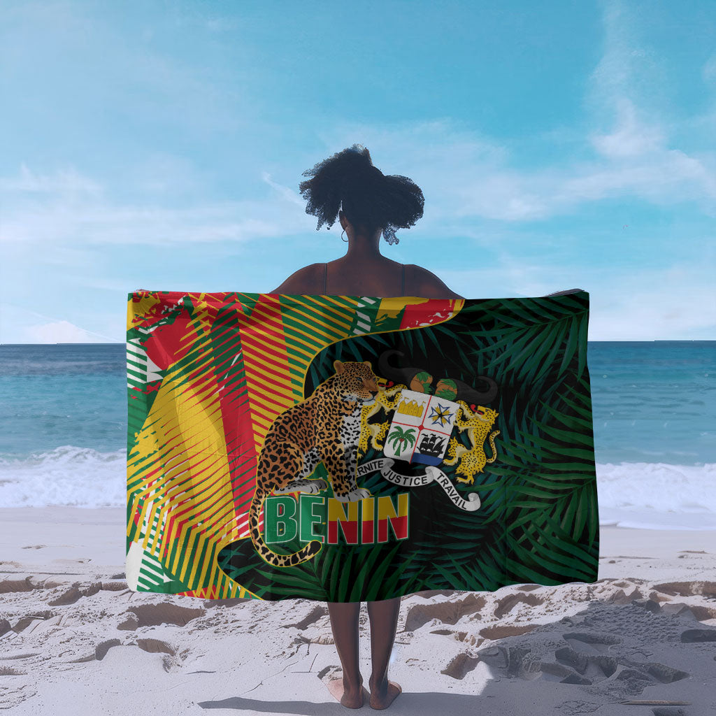 Benin Independence Day Sarong Coat Of Arms Leopard Oil Palm Leaves