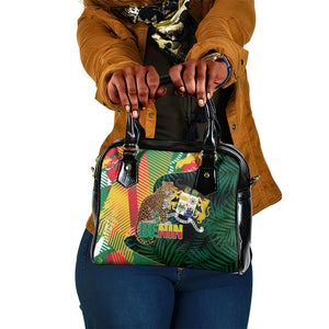 Benin Independence Day Shoulder Handbag Coat Of Arms Leopard Oil Palm Leaves
