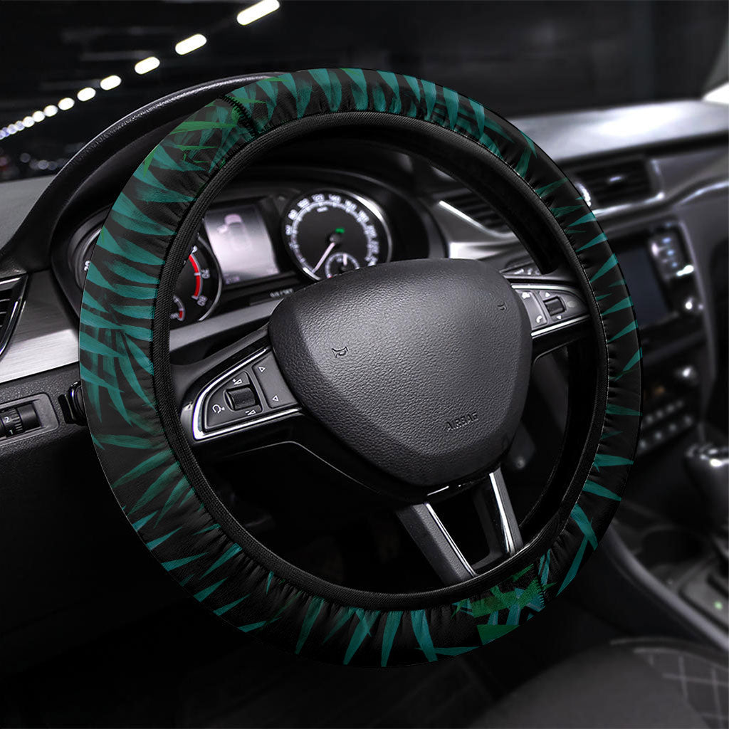 Benin Independence Day Steering Wheel Cover Coat Of Arms Leopard Oil Palm Leaves