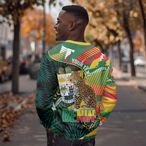 Personalized Benin Independence Day Sweatshirt Coat Of Arms Leopard Oil Palm Leaves
