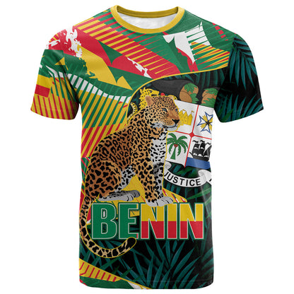 Personalized Benin Independence Day T shirt Coat Of Arms Leopard Oil Palm Leaves