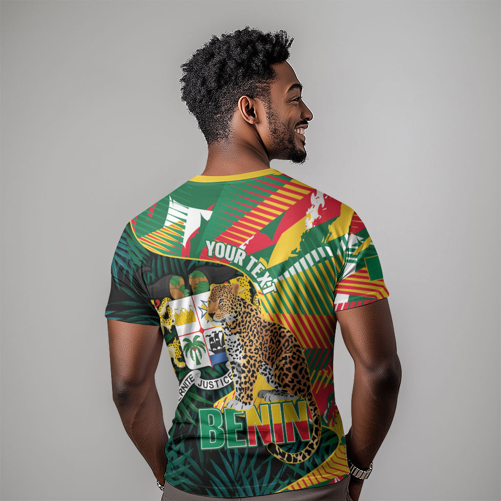 Personalized Benin Independence Day T shirt Coat Of Arms Leopard Oil Palm Leaves