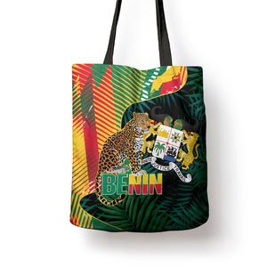 Benin Independence Day Tote Bag Coat Of Arms Leopard Oil Palm Leaves