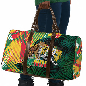 Benin Independence Day Travel Bag Coat Of Arms Leopard Oil Palm Leaves