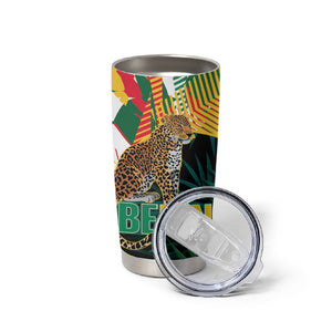Personalized Benin Independence Day Tumbler Cup Coat Of Arms Leopard Oil Palm Leaves