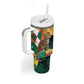 Personalized Benin Independence Day Tumbler With Handle Coat Of Arms Leopard Oil Palm Leaves