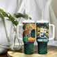 Personalized Benin Independence Day Tumbler With Handle Coat Of Arms Leopard Oil Palm Leaves