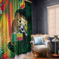 Benin Independence Day Window Curtain Coat Of Arms Leopard Oil Palm Leaves