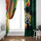 Benin Independence Day Window Curtain Coat Of Arms Leopard Oil Palm Leaves