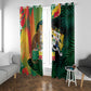 Benin Independence Day Window Curtain Coat Of Arms Leopard Oil Palm Leaves