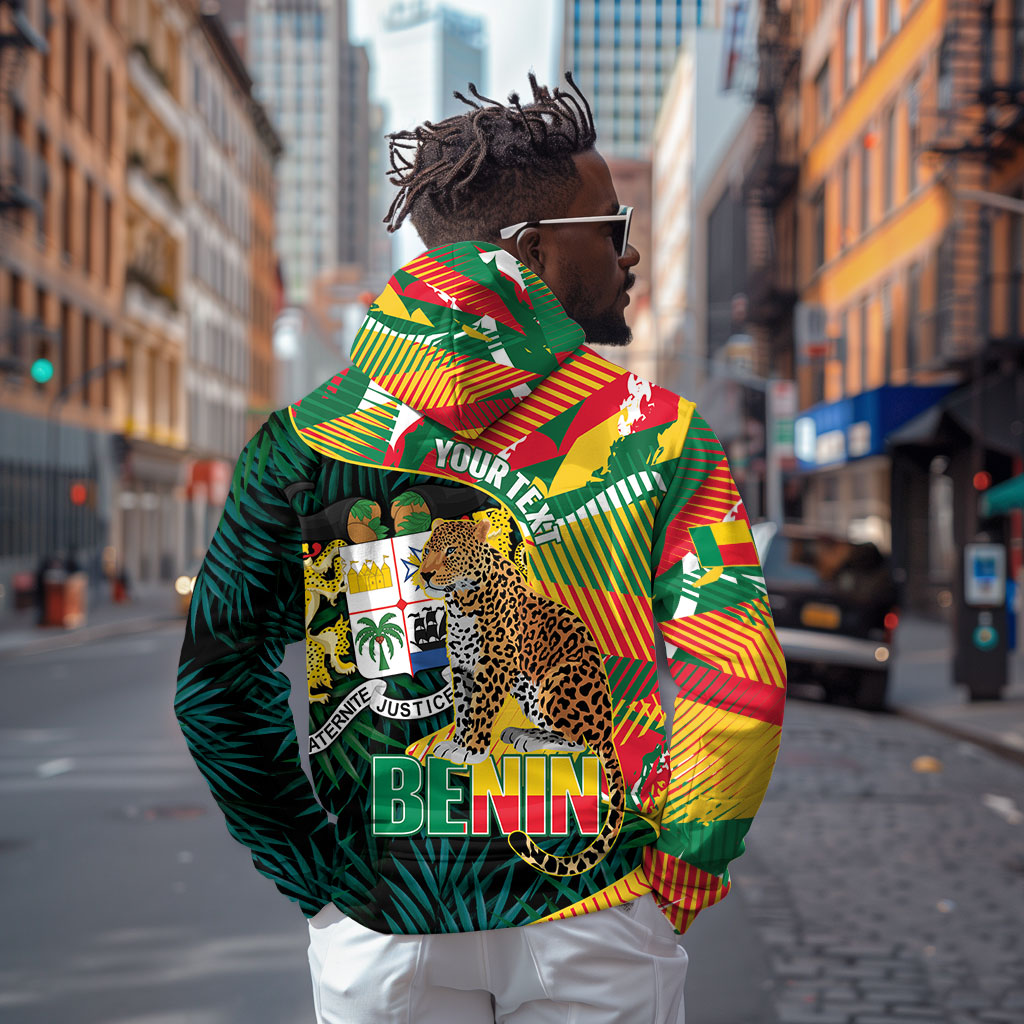 Personalized Benin Independence Day Zip Hoodie Coat Of Arms Leopard Oil Palm Leaves