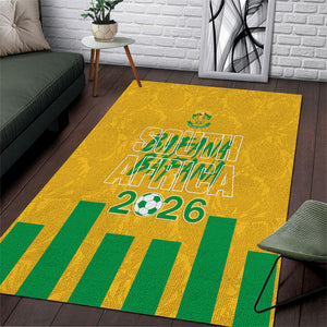 South Africa Soccer 2026 Area Rug Bafana Bafana Kaofela Protea Yellow