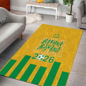 South Africa Soccer 2026 Area Rug Bafana Bafana Kaofela Protea Yellow