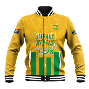 South Africa Soccer 2026 Custom Baseball Jacket Bafana Bafana Kaofela Protea Yellow
