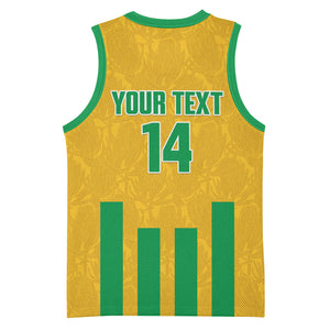 South Africa Soccer 2026 Custom Basketball Jersey Bafana Bafana Kaofela Protea Yellow