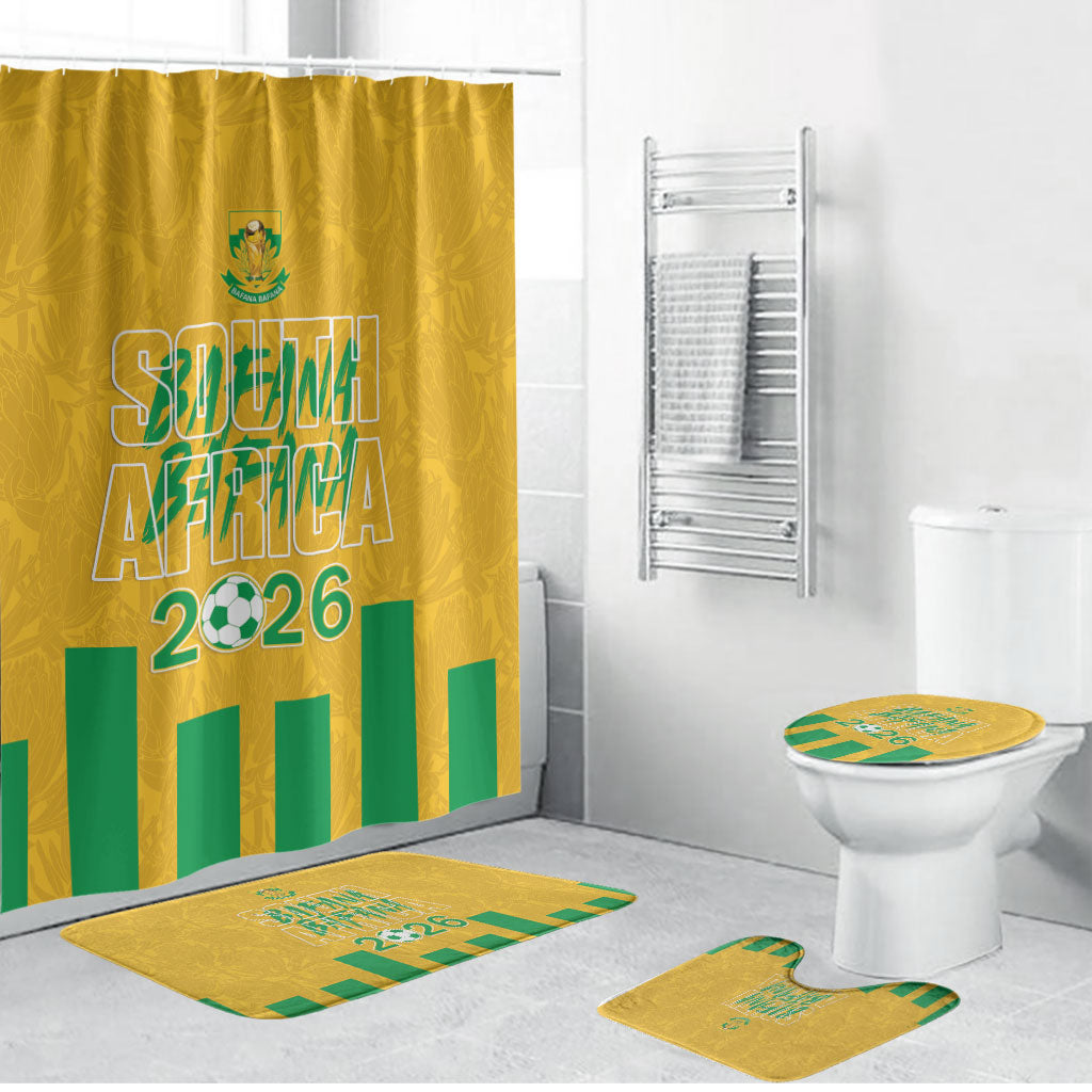 South Africa Soccer 2026 Bathroom Set Bafana Bafana Kaofela Protea Yellow