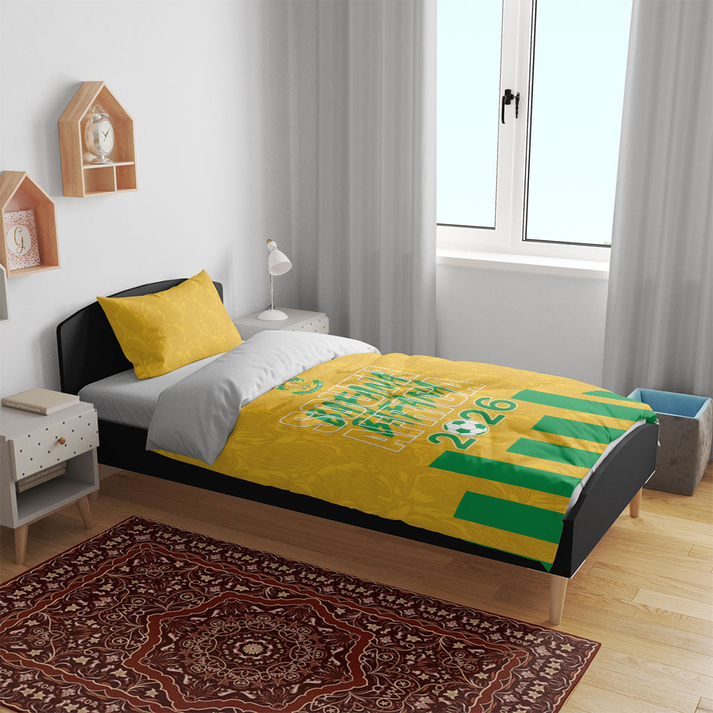 South Africa Soccer 2026 Bedding Set Bafana Bafana Kaofela Protea Yellow