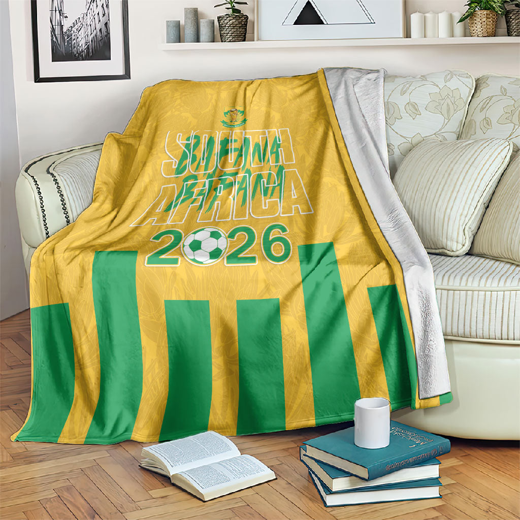 South Africa Soccer 2026 Blanket Bafana Bafana Kaofela Protea Yellow
